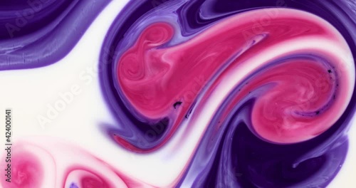 Liquid paint mixing artwork with splash and swirl	