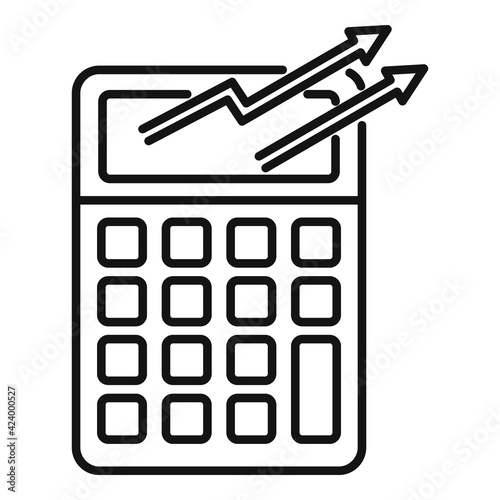 Trader calculator icon, outline style