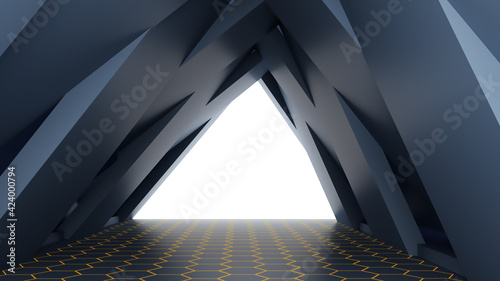 Triangle 3d rendering illustration background