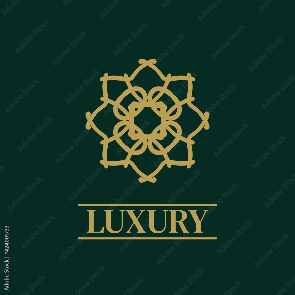 Mandala Geometric ornament logo Elegant premium icon vector design