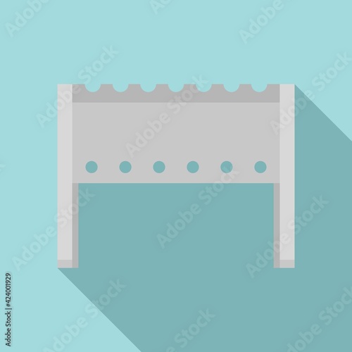 Hot brazier icon, flat style