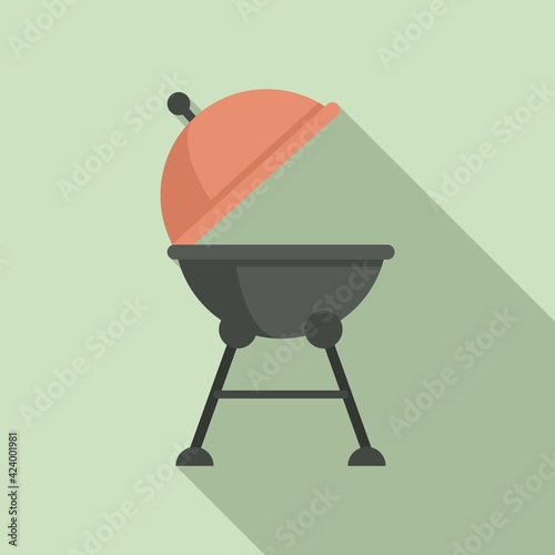Open brazier icon, flat style