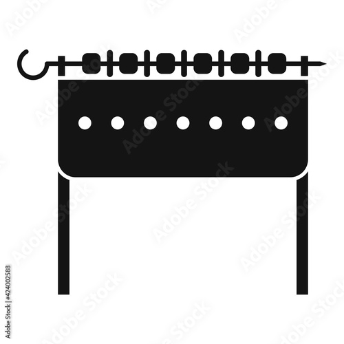 Meat brazier icon, simple style