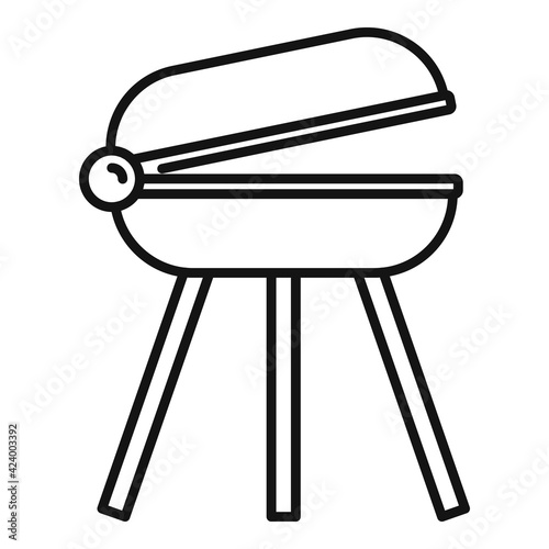 Meat brazier icon, outline style