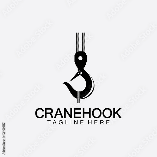 Crane hook logo icon vector illustration design  template
