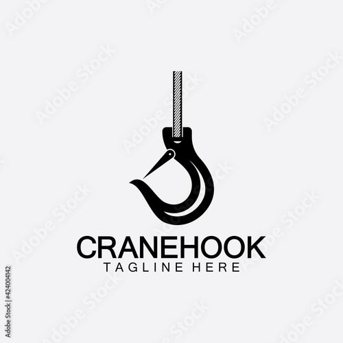Crane hook logo icon vector illustration design  template
