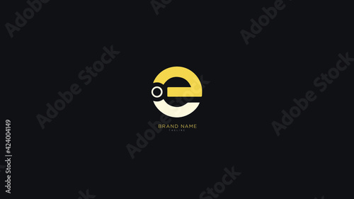 Alphabet letter Initial E, EE, EO logo vector design, minimal, innovative, creative, symbol, sign, monogram, template, logotype, concept, branding for premium business typeface, startup, company etc. photo