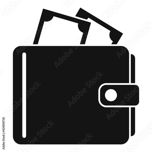 Money wallet icon, simple style