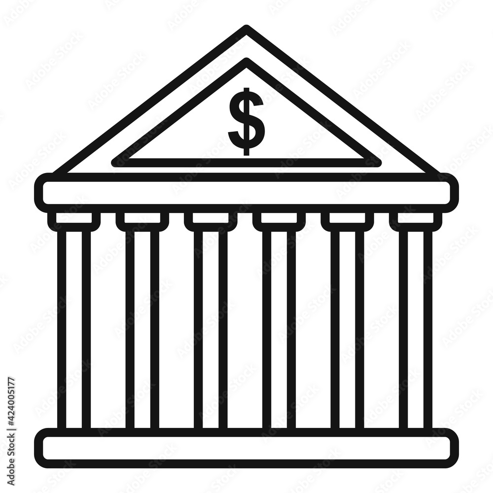Credit bank icon, outline style Credit bank icon, outline style