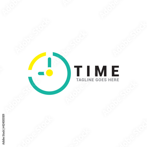 Clock logo. Stopwatch time logo illustration. Simple design on white background.