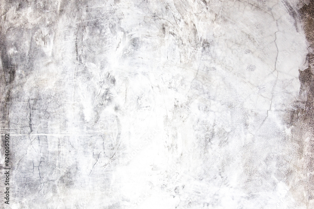 Naklejka premium Old gray grunge cement wall with cracks.