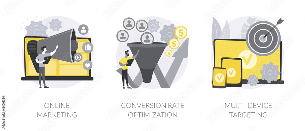 Fototapeta premium Internet advertising abstract concept vector illustrations.