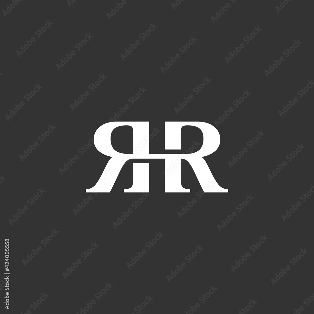 Obraz premium Simple monogram design template with letter RHR