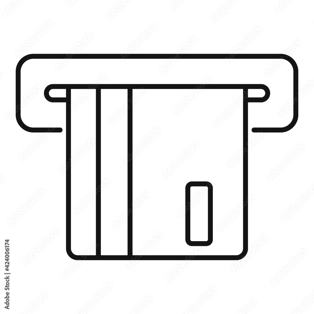 Atm credit card icon, outline style Atm credit card icon, outline style