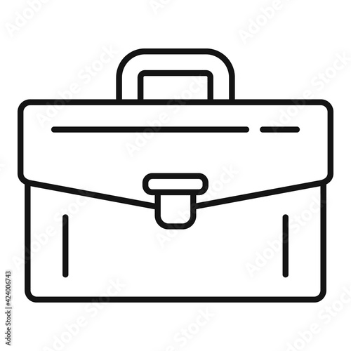 Bank briefcase icon, outline style