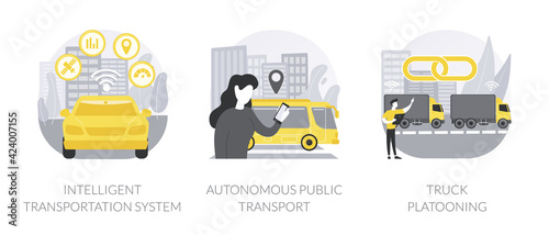 Modern logistics abstract concept vector illustrations.