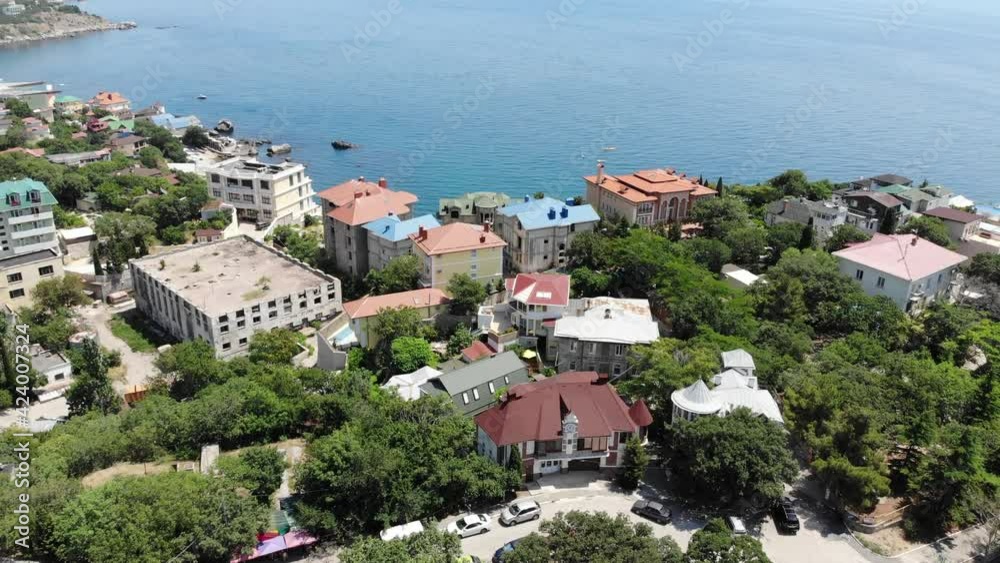 View of the Foros resort town from a height. Crimea View of the Foros resort town from a height. Crimea