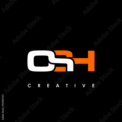 OSH Letter Initial Logo Design Template Vector Illustration