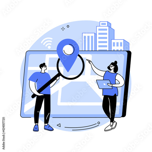 Local search optimization abstract concept vector illustration.