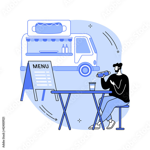Street food abstract concept vector illustration.