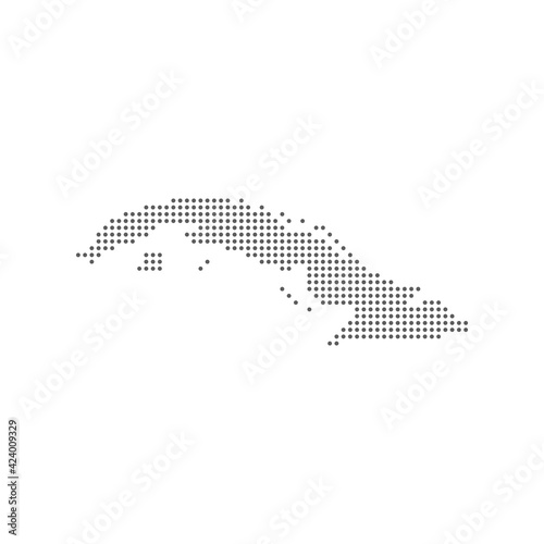 Vector abstract pixel dot of Cuba map. Vector