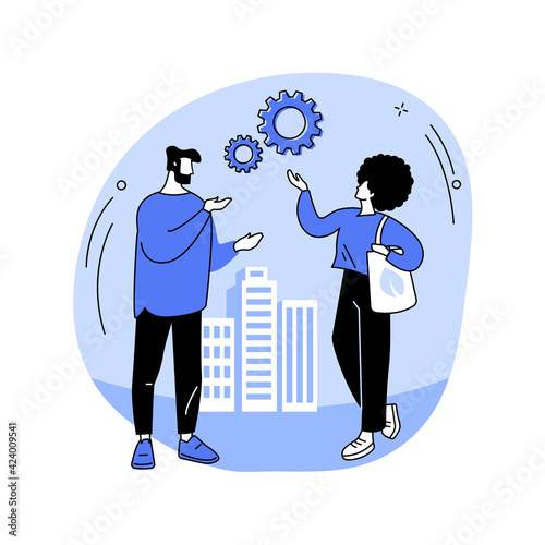 Social Interaction Skills abstract concept vector illustration.