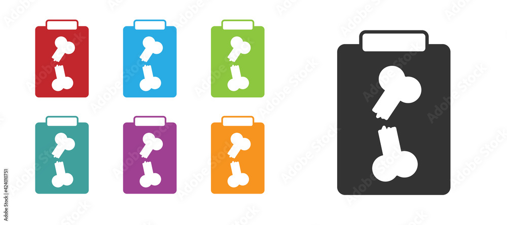 Black X-ray shots icon isolated on white background. Set icons colorful. Vector