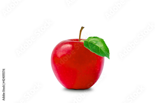 Red apple isolated on white background and clipping path.