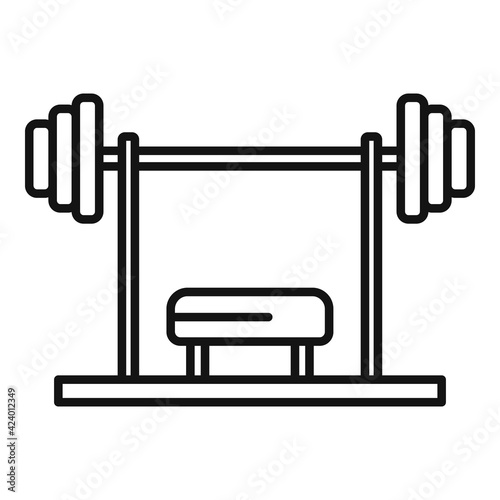 Gym professional bench icon, outline style