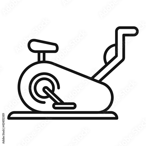 Gym bike icon, outline style