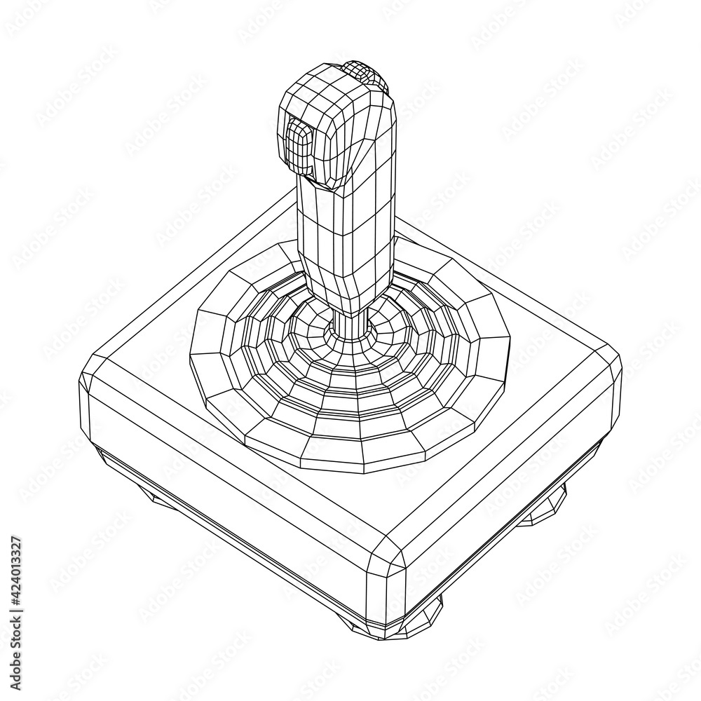 Joystick with buttons. Retro video game controller gamepad