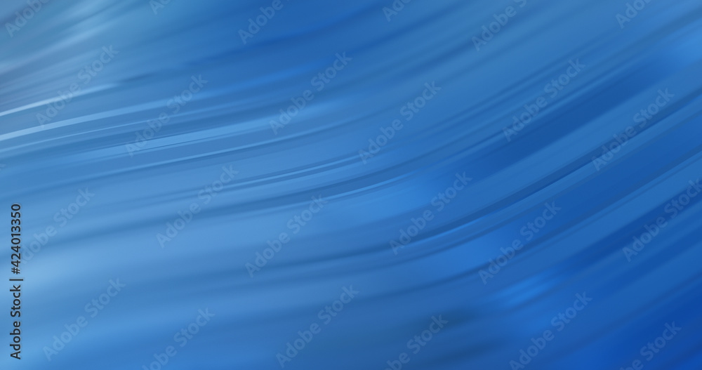 blue abstract background, flowing patterns and lines. Metallic material. 3D rendering