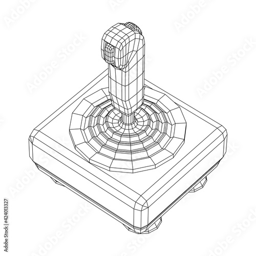 Joystick with buttons. Retro video game controller gamepad