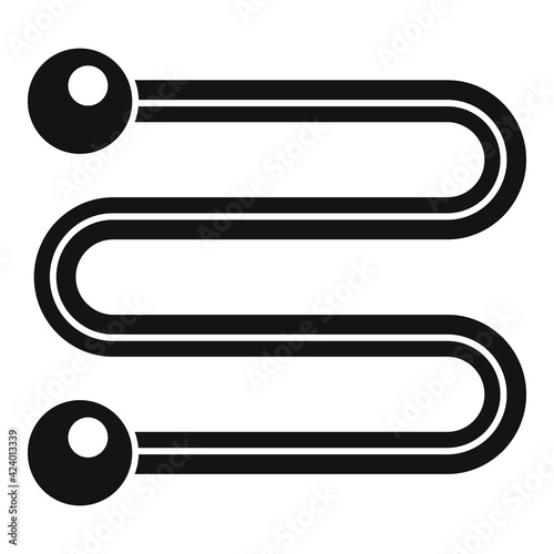 Wall heated towel rail icon, simple style