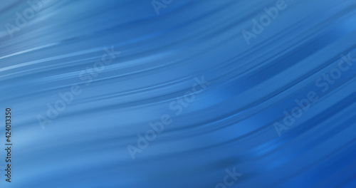 blue abstract background, flowing patterns and lines. Metallic material. 3D rendering