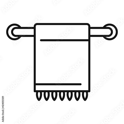 Bathroom heated towel rail icon, outline style