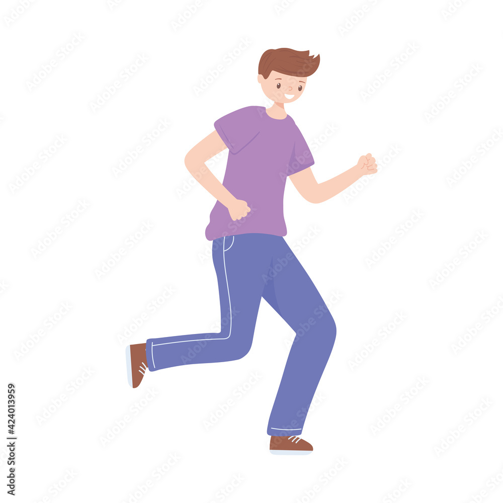 boy running activity