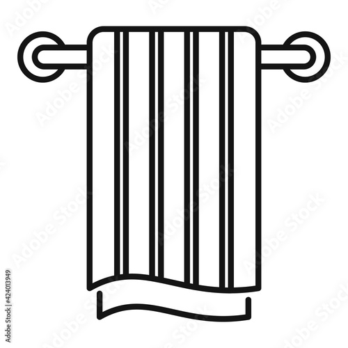 Pipe heated towel rail icon, outline style