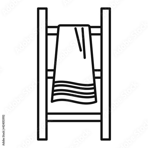 Modern heated towel rail icon, outline style