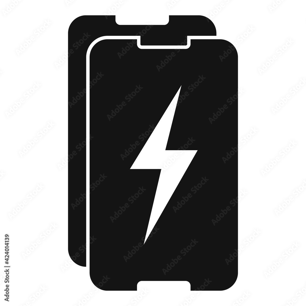 Phone protective glass icon, simple style Phone protective glass icon, simple style