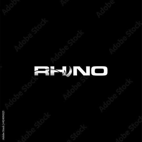 rhino logo design vector illustration