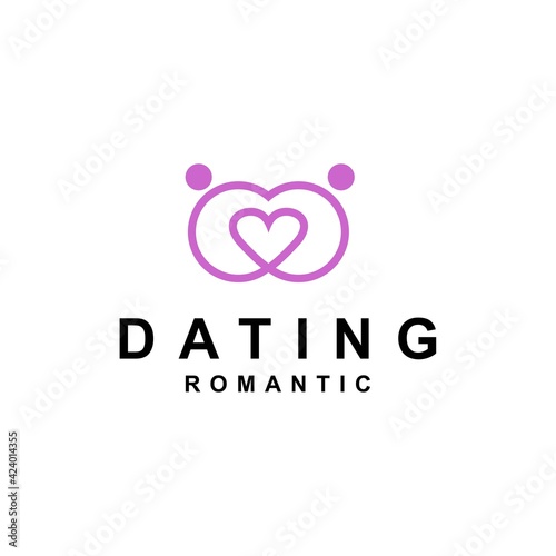 dating love romantic logo design vector template