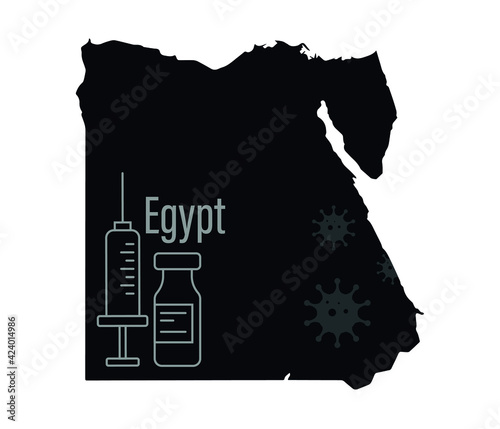 vaccination time, healthcare concept background, banner. Coronavirus Concept With  Egypt Flag.