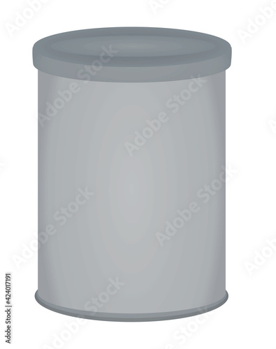 Silver kitchen container. vector illustration