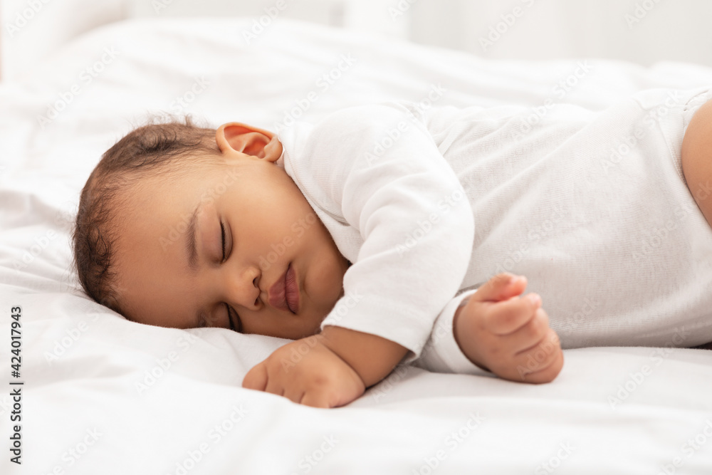 Cute Baby Toddler Sleeping Peacefully Lying In Bed At Home Cute Baby Toddler Sleeping Peacefully Lying In Bed At Home