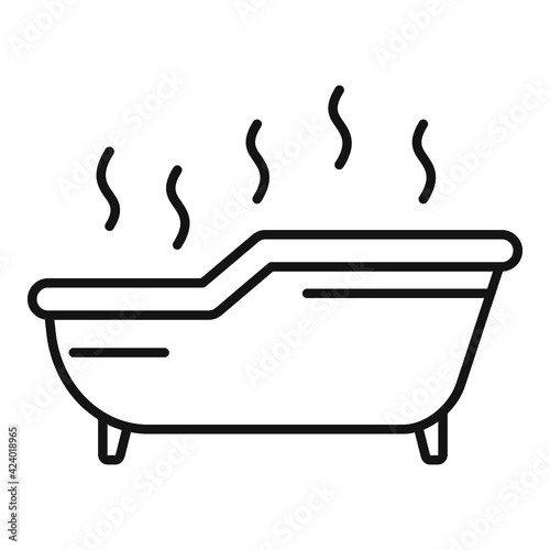 Hot jacuzzi icon, outline style