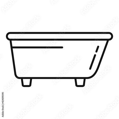 Ceramic bath tub icon, outline style