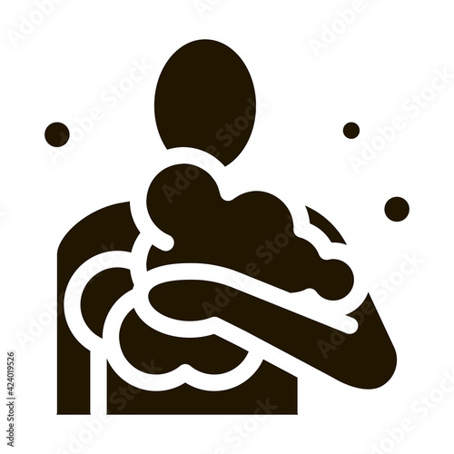 man in soap suds glyph icon vector. man in soap suds sign. isolated symbol illustration