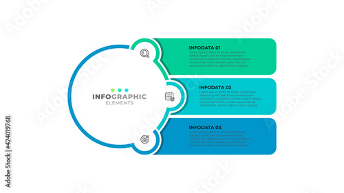 Presentation business infographic template with icons and 3 options, steps or parts.