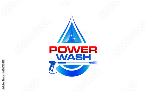 Illustration vector graphic of pressure power wash spray logo design template